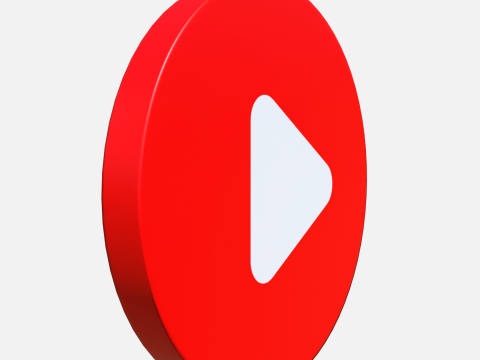 Youtube logo circle Modello 3D