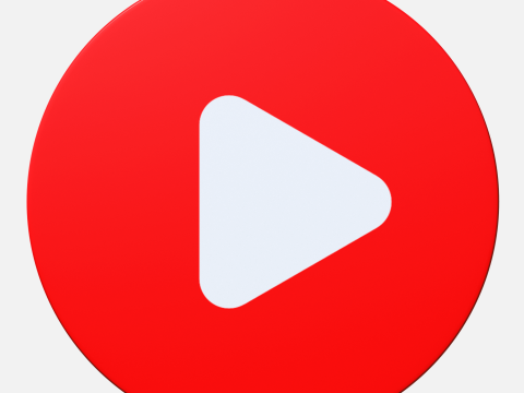 Youtube logo circle Modello 3D