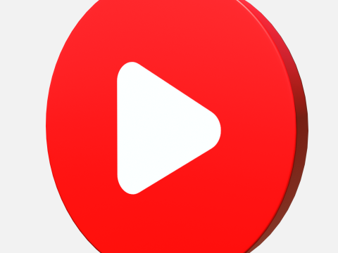 Youtube logo circle Modello 3D