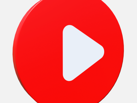 Youtube logo circle Modello 3D