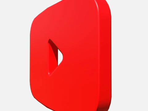 Youtube logo rectangle 3D Model