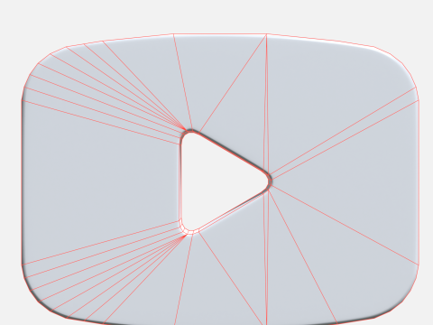 Youtube logo rectangle Modèle 3D