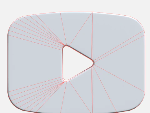 Youtube logo rectangle 3D Model
