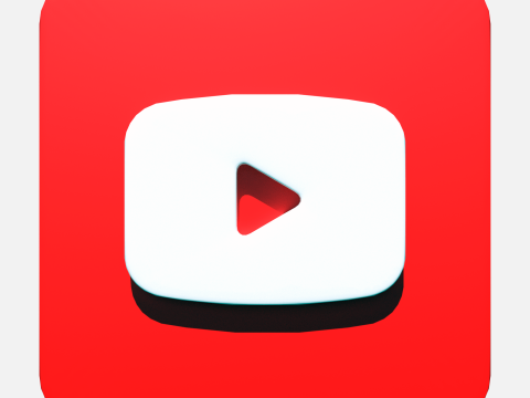 Youtube logo square rounded Modelo 3D
