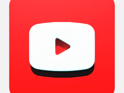 Logo Youtube berbentuk persegi bulat Model 3D