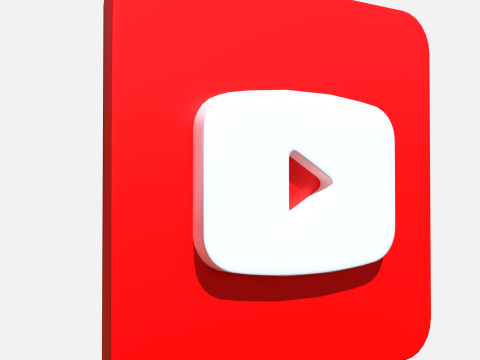 Youtube logo square rounded 3D Model