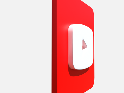 Youtube logo square rounded 3D Model