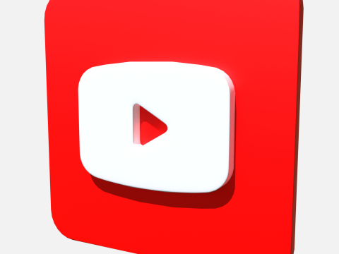 Youtube logo square rounded 3D Model