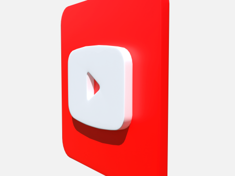 Youtube logo square rounded 3D Model