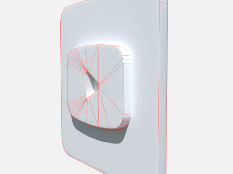Youtube logo square rounded 3D Model
