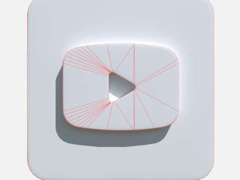Youtube logo square rounded 3D Model