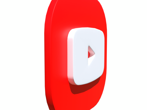 Youtube logo square rounded 2 3D 모델