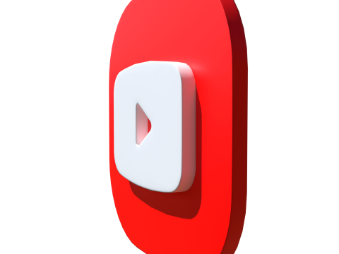 Youtube logo square rounded 2 3D 모델