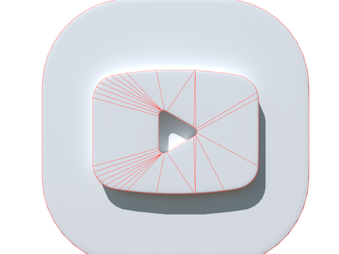 Youtube logo square rounded 2 3D 모델