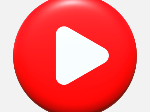 Youtube logo tablet 3D Model