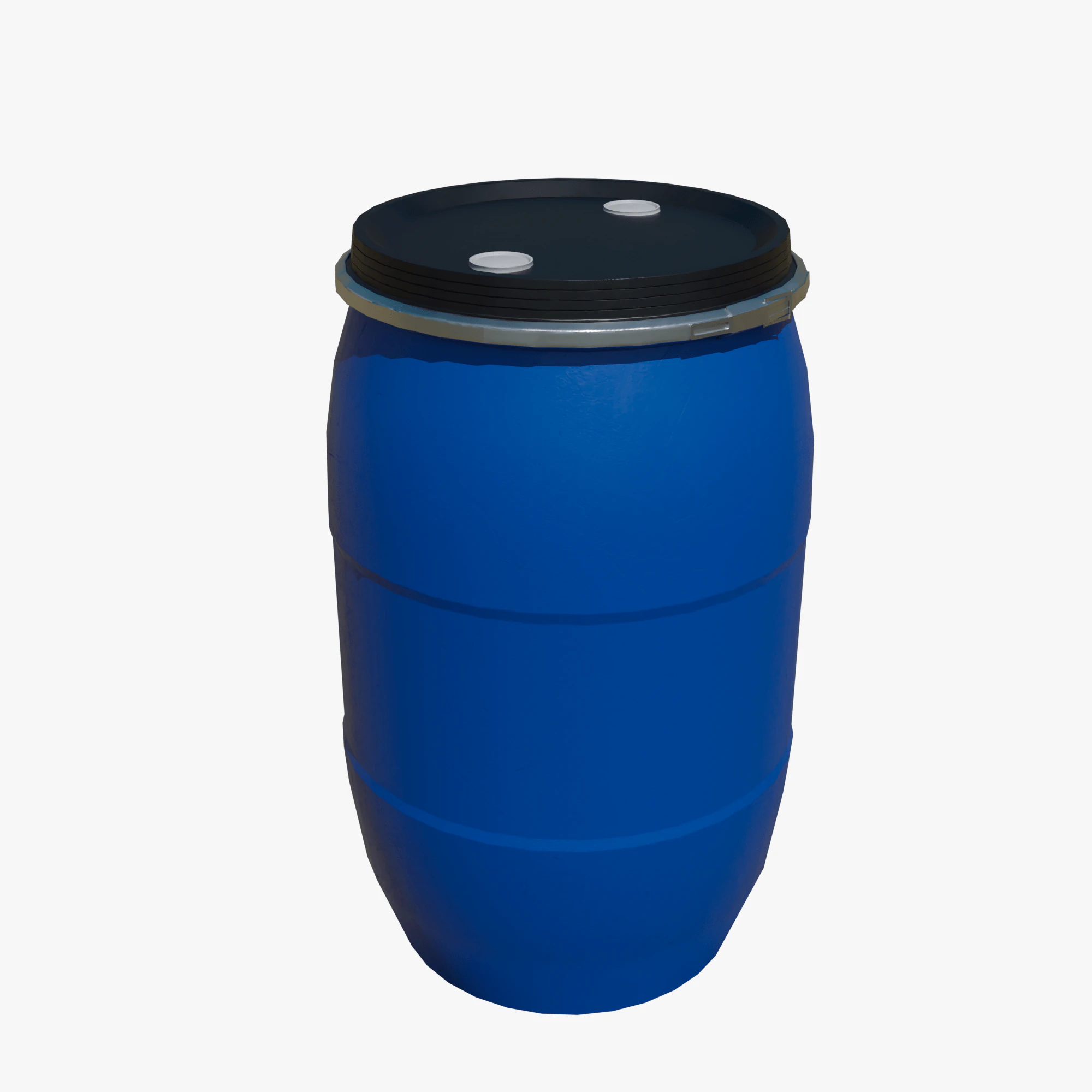 Plastic barrel blue 200 L 3D Model .c4d .max .obj .3ds .fbx .stl .blend