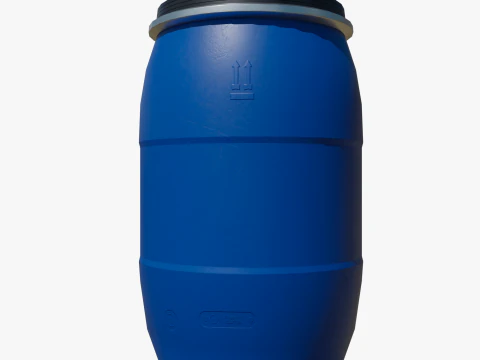 Plastic barrel blue 200 L 3D Model