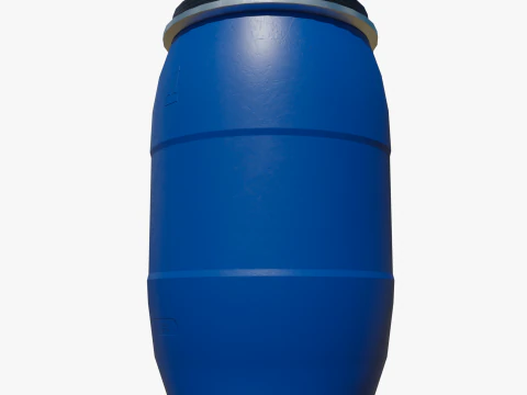 Plastic barrel blue 200 L 3D Model
