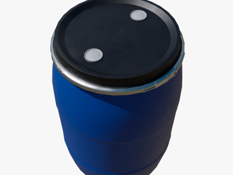 Plastic barrel blue 200 L 3Dモデル