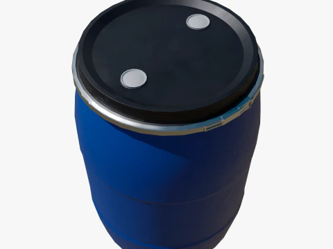 Plastic barrel blue 200 L 3D Model