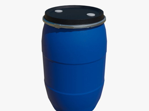 Plastic barrel blue 200 L 3Dモデル