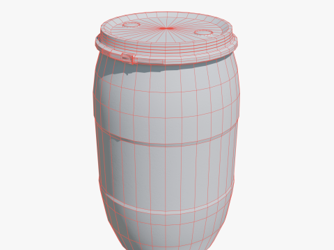 Plastic barrel blue 200 L 3Dモデル