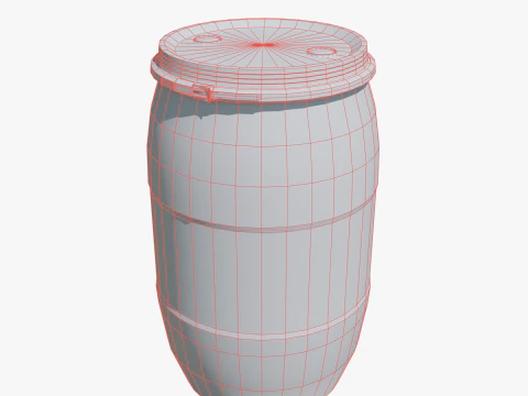 Plastic barrel blue 200 L 3D Model
