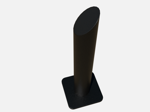 Metal road pole modern 100 cm 3D मॉडल