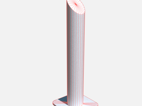 Metal road pole modern 100 cm 3D मॉडल