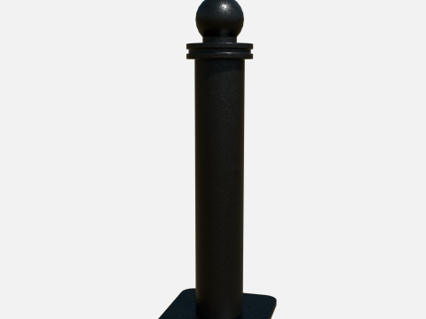 Metal road pole 100 cm Model 3D