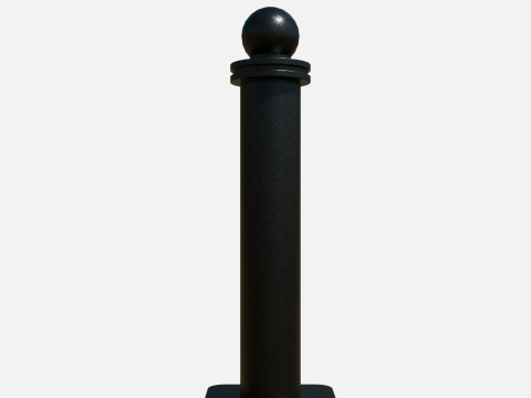 Metal road pole 100 cm Model 3D