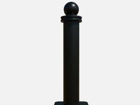 Metal road pole 100 cm 3D Model