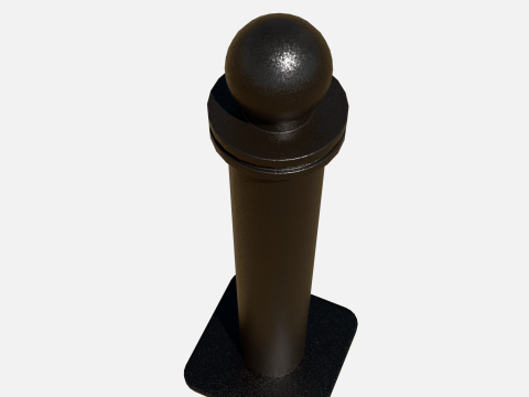 Metal road pole 100 cm Model 3D