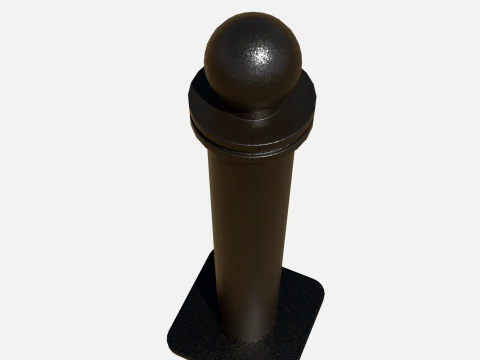 Metal road pole 100 cm 3D Model