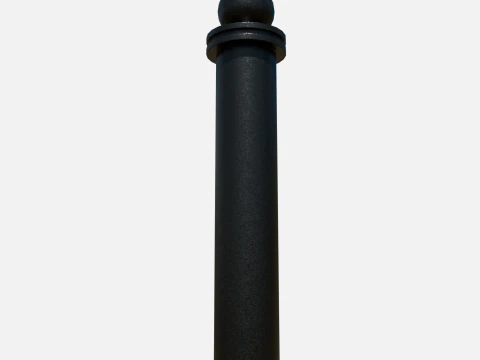 Metal road pole 100 cm 3D Model