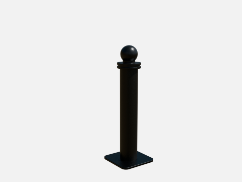 Metal road pole 100 cm Model 3D