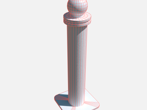 Metal road pole 100 cm Model 3D