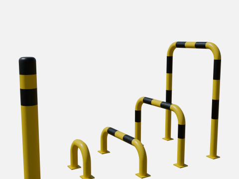 Road barrier collection Model 3D