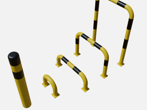 Road barrier collection Modelo 3D