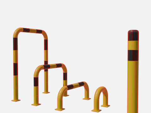 Road barrier collection Modelo 3D