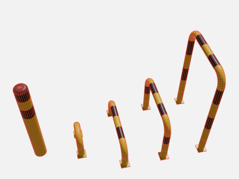 Road barrier collection Modelo 3D