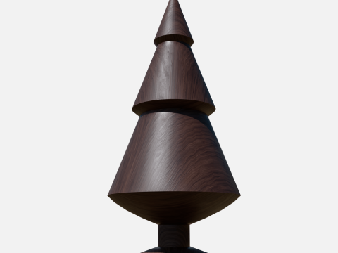 Wood tree decor 1 Model 3D
