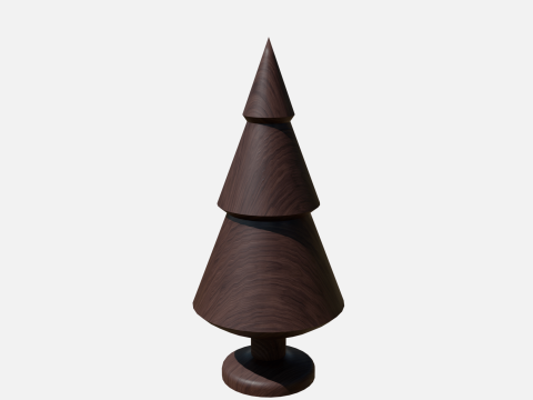 Wood tree decor 1 Model 3D