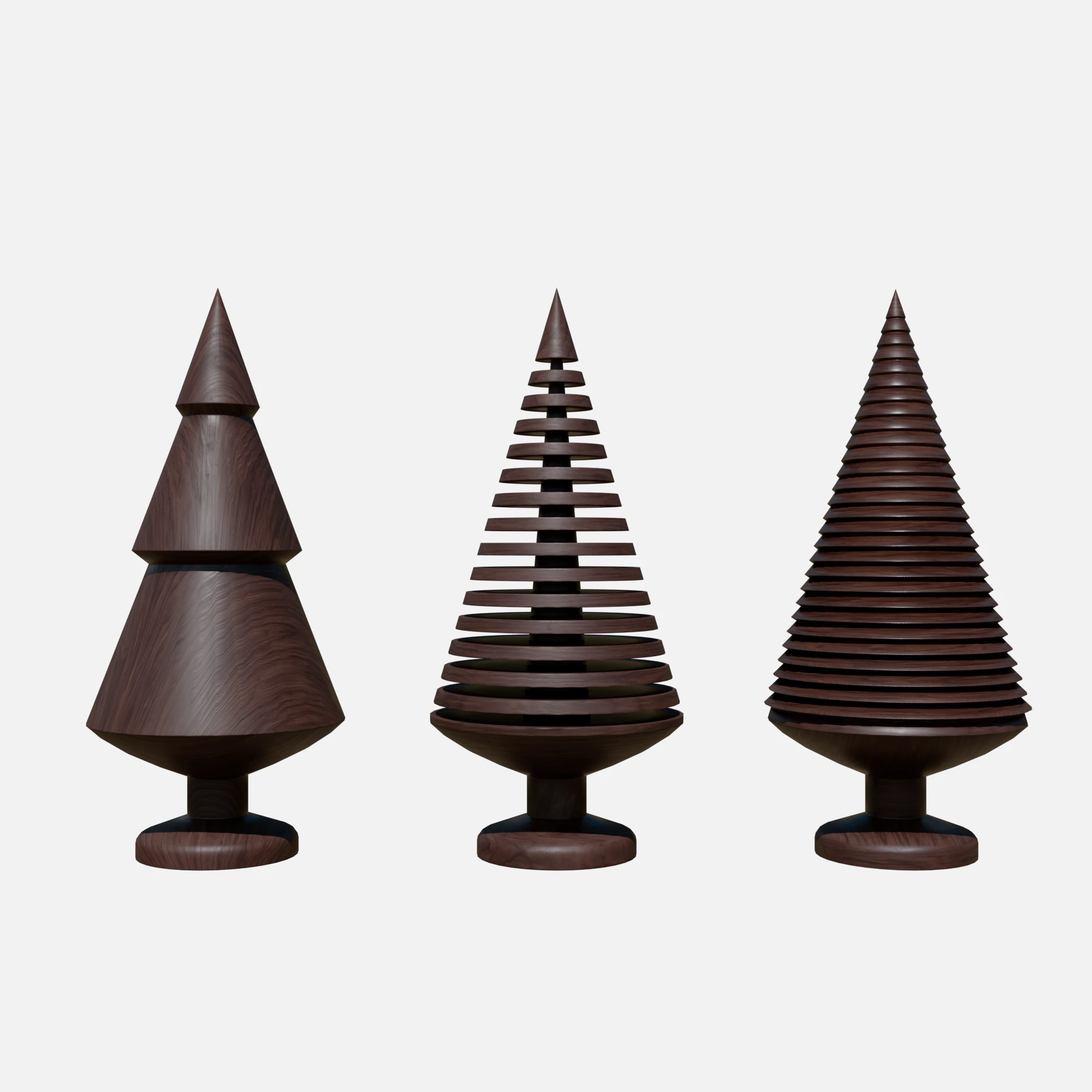 Wood tree decor collection 3D Model .c4d .max .obj .3ds .fbx .stl .blend 