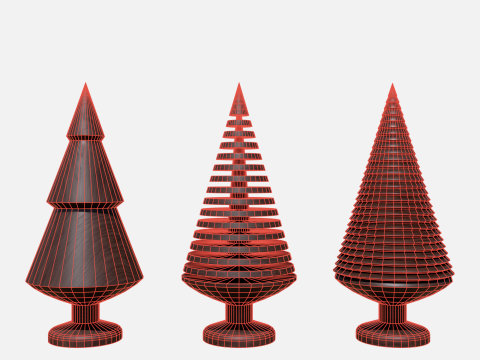 Wood tree decor collection Model 3D