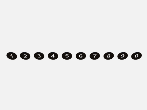 Collection of round numbers black 3D Model
