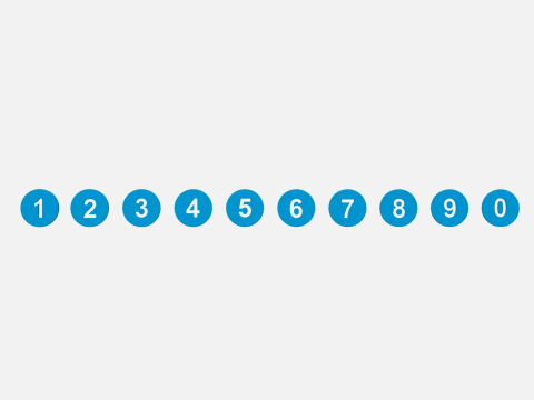 Collection of round numbers blue Modelo 3D