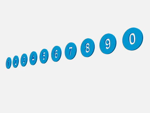 Collection of round numbers blue 3D Model