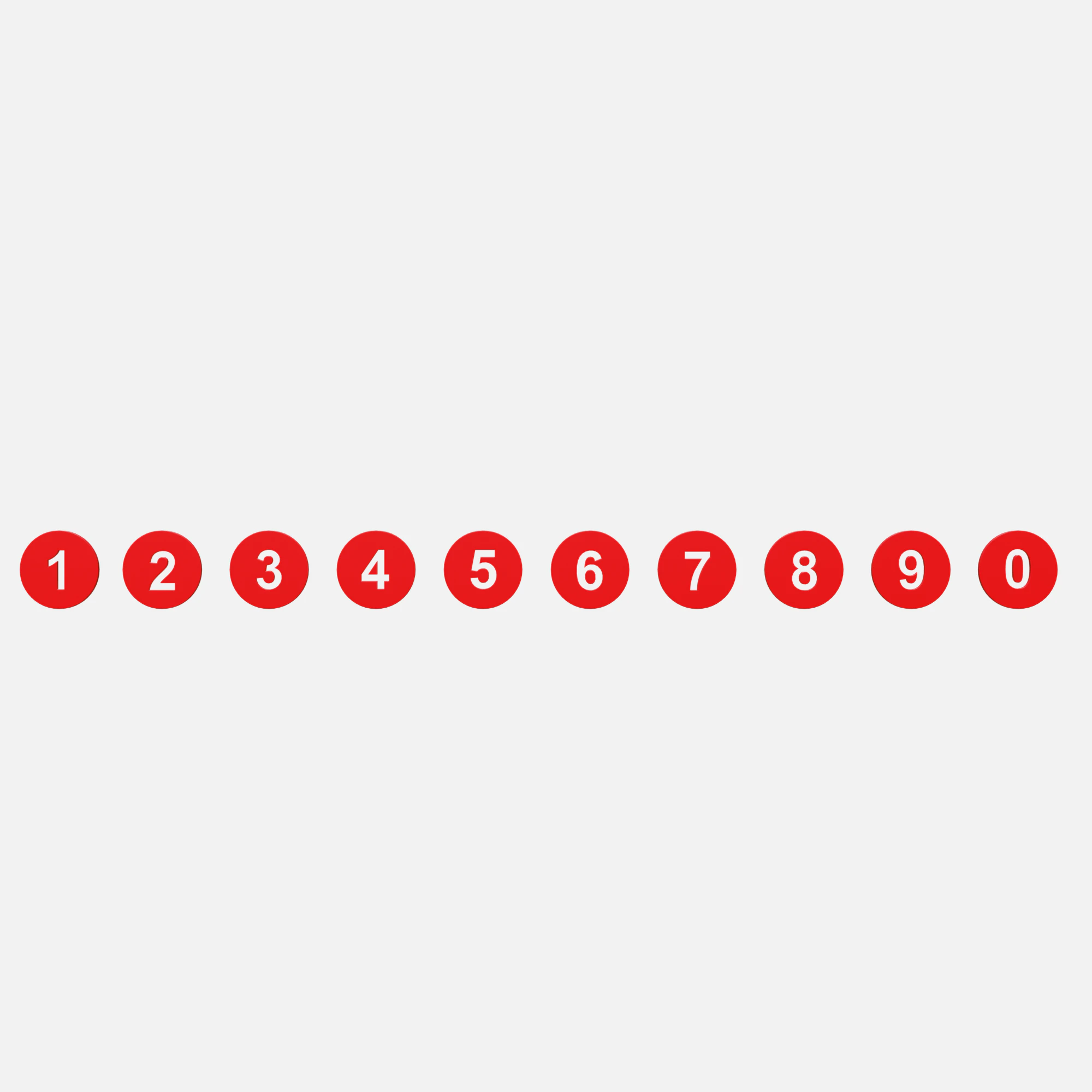 Collection of round numbers red 3D Model .c4d .max .obj .3ds .fbx .stl .blend