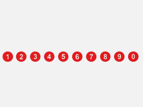 Collection of round numbers red 3D Model